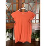 Nation Ltd Paulette Ruffle Sleeve T Shirt Pima Cotton Coral Casual Top Photo 1