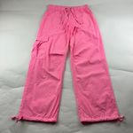 Aerie  Neon Pink Lightweight Canvas Pull On Wide Leg Cargo Pant M Photo 0
