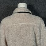 Thread & Supply Ivory Sherpa Fleece Jacket Medium Teddy Coat Button Front Black Photo 6