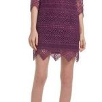 Trina Turk Geddes Blackbird Stripe Lace Sheath Dress in Plum 2 NEW Photo 0
