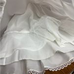 Vintage White Lace Petticoat Slip Skirt Medium Elastic Waist Tulle Ruffle Bridal Photo 5