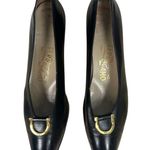 Salvatore Ferragamo Black Leather Square Toe Pumps Heels Size 8.5 AA Narrow Photo 0
