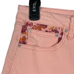 Time & Tru SZ 18 Hi-Rise Jean Shorts Distressed Frayed Hems Floral Patches Pink Photo 1