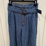 Abercrombie & Fitch Abercrombie & Finch Pants Wide Leg Chambray Belt Nautical Coastal Boho Photo 1
