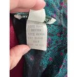 Roxy dress blouson vintage satin mock neck pleated skirt teal green fuchsia pink Photo 11