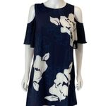 Laundry by Shelli Segal Navy Floral Cold Shoulder Dress | Feminine Occasion Party Photo 1