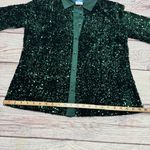 J. McLaughlin Barrett Sequin Shirt Emerald Green Velvet Satin Size Large NEW Photo 9