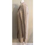 ARAN CRAFTS Vintage Chunky Knit Buttons Cardigan Cable Knit Fisherman Size L Tan Size L Photo 2