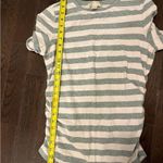 Michael Kors  Shirt Womens Pink & White  Striped Shoulder Zip Top Size M Photo 1