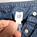 Gap  Women's Blue Chambray Pleated Tunic Shirt Long Sleeve Size L Country Boho‎ Photo 2