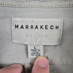 Marrakech Pearl Gray Cotton Jacket Asymmetrical Button Utility Coat Size Large Photo 4