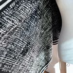 Tickled Pink Black and White Patterned Scarf Wool Cotton Blend Photo 3