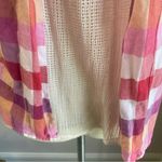 Isabella Sinclair Hibiscus Tea Plaid Button Up Blouse In Cotton Blend Size Small Pink Photo 7