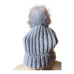 Acrylic dusty blue Pom Pom hat Photo 1