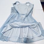 Lulus Lover's Game Baby Blue Lace Chiffon Halter Skater Dress XL Photo 7