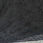 Scala  Black Sheer Floral Blouse Photo 7