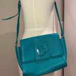 Talbots Green Pebble Leather Crossbody Handbag Purse Photo 3