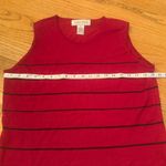 Jones Wear  Women’s Size Large Red Blue Stripe Tank Top Silk Polyester Blend Photo 4