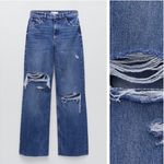 ZARA Ripped Wide Leg Jeans Photo 5