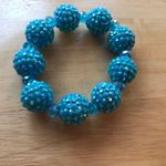 Blue Beaded Stretch Bracelet Retro Disco Trendy Photo 5