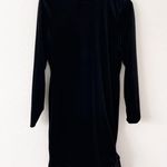 Likely  Welcox Mock Neck Velvet Long Sleeve Mini Dress in Black Photo 0