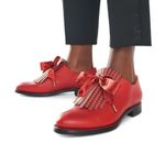 The Office of Angela Scott Ms. Jane Red Kiltie Loafer 37.5W US 7.5 Photo 0