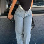 White Fox Boutique White Fox Fashion Society Jeans Mid Rise Straight Leg Blue Wash Denim waist 30 Photo 0