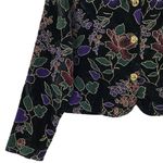 Vintage Black Gold Metallic Velvet Colorful Floral Evening Blazer Size SMALL Photo 4