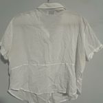 frame denim White Boxy Button Down Top with Dress Shirt Collar Photo 1