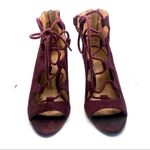 Nine West "UNFORGETTABLE" PURPLE SUEDE LACE UP BOOTIE STILETTO HEELS (6M) Photo 7