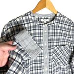 Madewell  Women’s Messenger Long Sleeved Plaid Collarless Shirt large Photo 3