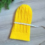 Handmade  Neon Yellow Knit Winter Beanie Hat Photo 2