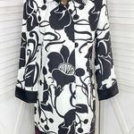 T Tahari  Tokyo Rose Calypso Floral Trench Coat Black White Pink Small Photo 0