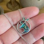 Abalone Deer Sterling Silver Necklace Photo 2