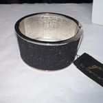 G by Gennaro Black Sparkle Spring Open Cuff Bracelet Silver Photo 9