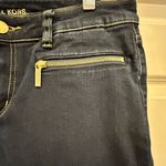 Michael Kors Dark Wash Mid Rise Skinny Jeans Gold Accents women’s size 10 Photo 7