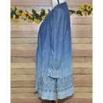 Chico's 1 Blue Ombre Open Front Chambray Shacket Jacket Size M 8 Pockets Photo 6