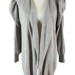 Anthropologie Gray Ribbed Open Front Cardigan Slouchy Soft Knit XS Photo 0