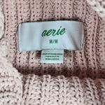 Aerie Oversized Mock Neck Chunky Knit Sweater Blush Pink M Photo 3