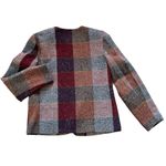 Willow Ridge Vintage  women’s Sz 8 wool blend open front jacket woven tweed plaid Photo 3