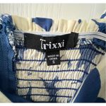 Trixxi  Blue And White Puffy Floral Mini Dress With Off Shoulder Sleeves Photo 2