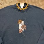 VTG Fall Graphic Autumn Sweatshirt Leaves Leopard Cheetah Animal Print Y2K 90s Black Size L Photo 1