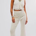 Free People  cream knit pull on pants nwot large Photo 0