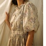 Anthropologie Let Me Be Celeste Fish Print Peasant Puff Sleeves Mini Dress 14 Photo 1