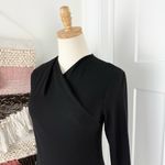 MM.LaFleur  Surplice V-Neck Long Sleeve Jersey Stretch Top Black Sz S Photo 2