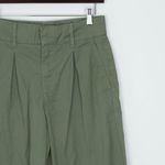 ZARA  Womens Pleated High Waisted Straight Leg Pants Size S Green Grunge‎ Preppy Photo 1