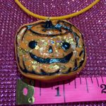 Pumpkin Necklace Glitter Bling Halloween Choker Orange Jack O Lantern Kandi Goth Photo 10