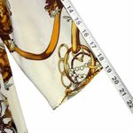Hippocampe Blouse Top Womens M Cream Chain Print 3/4 Sleeve Old Money Equestrian Size M Photo 10