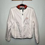 Harley Davison | White and Red Windbreaker‎ Jacket Large Logo Photo 0