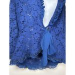 Willi Smith  Blue Lace Cardigan Bow Romantic Cottagecore Boho Top Size Large Photo 1